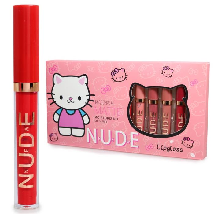 Lip Gloss Nude Gatos Matte Tonos Linea Dorada Gloss Hcc