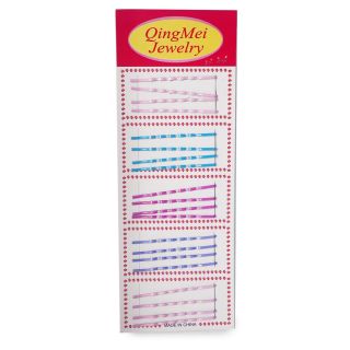 Pasadores Para Cabello De Metal Con Brillos Ondulados En Cartón Rosa 21.5 Cm | JNG-570