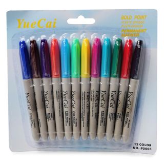 Marcadores Escolares Permantentes Delgados De Colores En Blíster Azul 13 Cm | HLE-14