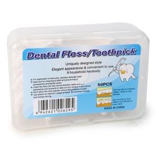 Hilos Dentales Delgado Con Mango En Color Blanco Estuche Transparente 7.5 Cm | XQ-17-758