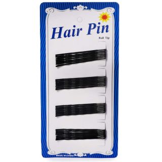 Pasadores Para Cabello Negros Con Punta De Goma Ovalados En Cartón Azul 17 Cm | RF-E619
