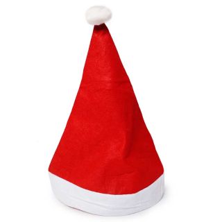 Gorro Navideño Grande Rojo De Tela Con Pompón Blanco 38 Cm | ZXQ000865