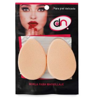 Esponjas Para Maquillaje DN Ovaladas Sauves Color Carne Bolsa Negra 7.5 Cm | M12#25H-4