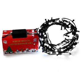 Serie Navideña De 100L Led V8 Blanco Con Cable Negro De 7 Mts | HZ8050B