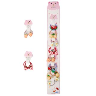 Carton Con 10 Pares De Coleteros Chicos Espiral Dije Frutas 44.6 Cm | M146#12A-1