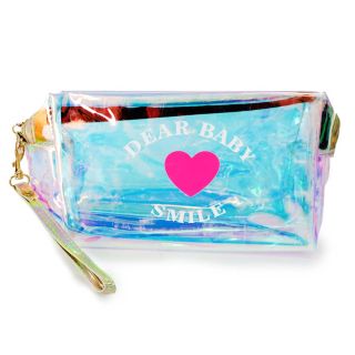 Cosmetiquera Plástico Transparente Ovalada Estampada Tornasol 18 Cm | M218#10H-2