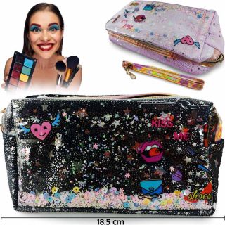 Cosmetiquera Ovalada Estrellas Lentejuela Estampada | 1 Cosmetiquera | Modelo M218#10H-14