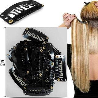 Clip Extensiones Negros Para Cabello 10 Cm | M180#1A-1