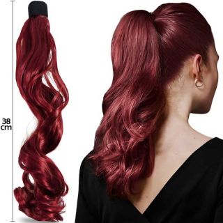 Coleta Con Broche Para Cabello Ondulada Roja | 2 Coletas | Modelo M72#40A-20