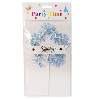 Adorno Cumpleaños Decorativo Estrella Cubierta De Escarcha Tornasol 21 Cm | M278#20C-3