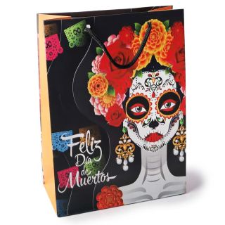 Bolsa Regalo Mediana Estampado Día De Muertos 24 X 18 Cm | SY-N-972