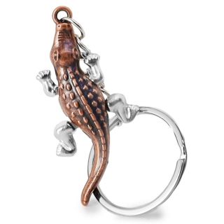 Llavero De Metal Mediano En Forma De Cocodrilo Varios Colores De 5.5 Cm | M141-16G-19