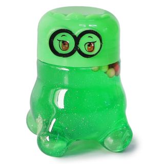 Slime Juguete Didáctico Chico En Bote De Muñeco Lentes Colores Con Bolitas Unicel 6.5 Cm | TG-109-21