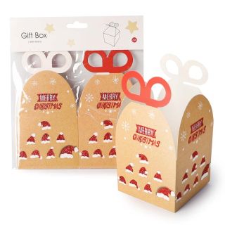 Bolsa Con Cajas Para Regalo Dulcero Estampada Moño Brillos Mediana De 18 X 9.5 Cm | SY-S-667