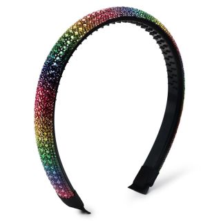 Diadema Para Cabello Ancha plástico Negra Forro Cubierto De Piedras Colores 13 Cm | XH5385 ZXQ01365