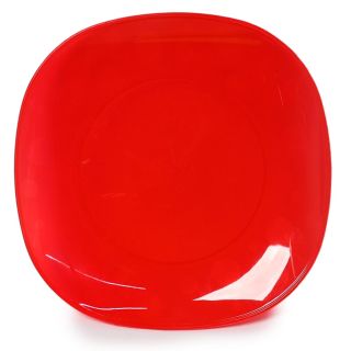 Plato Plástico Extendido Cuadrado Ovalado Traslúcido Grabado Lunetas 21.8 x 2.1 Cm | PG