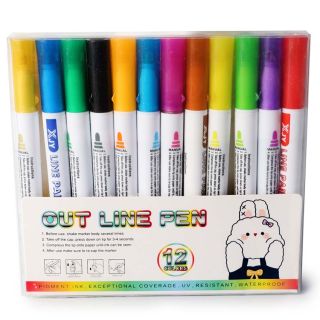 Set 12 Plumines Magicos Escolares Profesionales Efecto Metalizado | 1 Set | KUN-1682