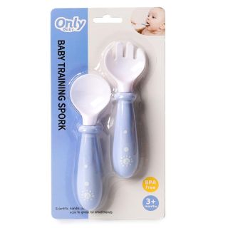 Blíster Con Tenedor Y Cuchara Para Bebe De Plástico Estampado Colores 11.5 Cm | FZ-400 HU-MY218