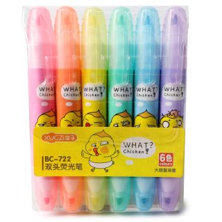 Bolsa 6 Marcatextos Pollito Escolares Claros Estampados XUCZI | DGX-1005