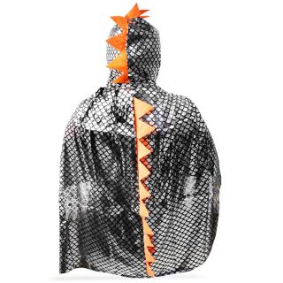 Capa Infantil Tela Plateada Dinosaurio Pico Naranja 108 Cm | KUN-305