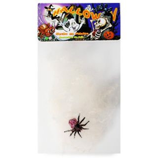 Telaraña Decorativa Para Hallowen Chica Blanca Con Arañas De Plástico 26 Cm | LS