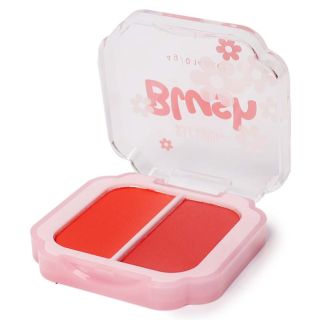 Rubor Compacto Facial Doble En Estuche Cuadrado Ovalado Estampado Flores 5.6 Cm | RF-E3061