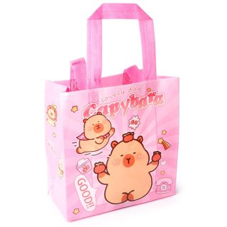 Bolsa De Asa Chica Ecológica De Colores Con Estampado Capibaras 22 x 23 Cm | ZXQ02952