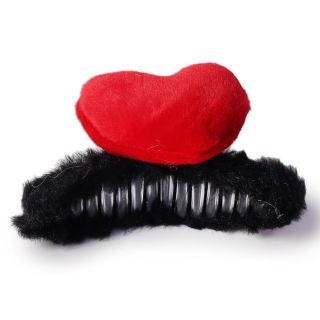 Pinza Para Cabello Grande De Peluche Ovalado Con Corazón Grande 12 Cm | ZXQ03020