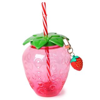 Vaso De Plástico Mediano En Forma De Fresa Con Luces De Colores Transparente 500 Ml | MK-B-78