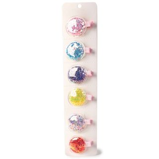 Cartón Con 6 Picos Garza Para Cabello Chicos Figura Círculo De Hule Lentejuela 29 Cm | M9#18A-1