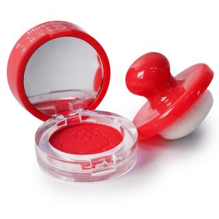 Rubor Facial Grabado Gato En Estuche Con Espejo Y Esponja Aplicadora Suave 5 Cm | HSH-889