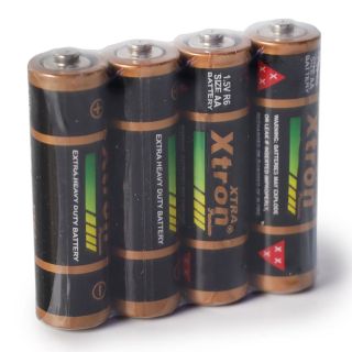 Pilas Baterías AA XTRON De 1.5 V R6 Negras Con Café Set De 4 Pilas Medida 4 Cm | R03