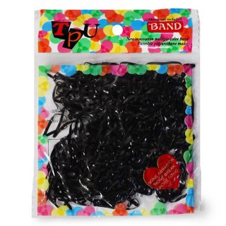 Ligas Grandes Elasticas Gruesas De Color Negro TPU En Bolsa Para Cabello 16 Cm | JH-A5003