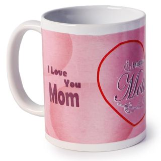 Taza De Cerámica En Color Blanco Estampado Rosa Con Frase Mamá 350 Ml | DMC-543