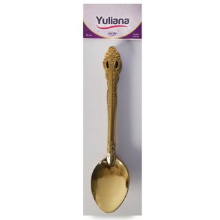 Cucharas Soperas De Acero Inoxidable Color Dorado Grabadas En Bolsa YULIANA 18.4 Cm | M-70019
