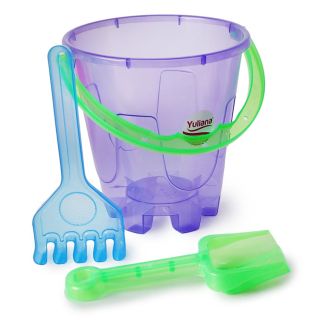 Cubeta Balde Con Rastrillo Y Pala Para Playa En Colores Translúcidos Colores YULIANA 20 Cm | MX-248