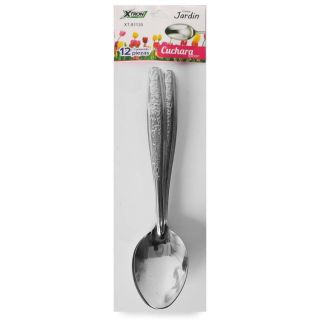 Cucharas De Acero Inoxidable Grandes Soperas En Color Plata Grabado Mariposas 18.5 Cm | XT-81130