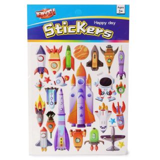 Sticker Figuras Infantiles Con Caritas Y Brillos Modelos En Planilla De 33 Cm | VBQ-1290