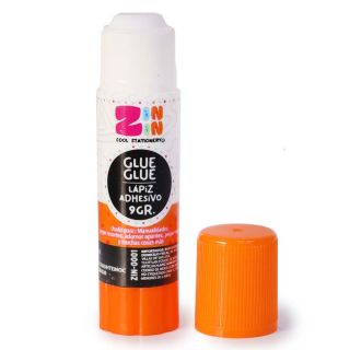 Pegamento Escolar En Lápiz Adhesivo Chico De Secado Rápido Tapa Naranja De 9 Gr | ZIN-0001