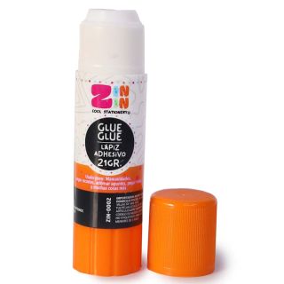 Pegamento Escolar En Lápiz Adhesivo Mediano De Secado Rápido Tapa Naranja De 21 Gr | ZIN-0002