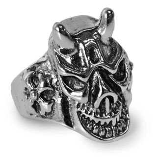 Anillo Mediano De Acero En Forma De Calaveras Grabadas Varios Modelos Y Tamaños | MK-W-2
