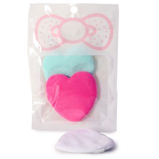 Bolsa Con 3 Aplicadores Suaves De Terciopelo Para Maquillaje Figuras Con Listón 15 Cm | MF-04