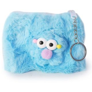 Monedero De Peluche Mediano Rectangular Con Cierre Y Estrella Con Carita 12 Cm | LQB-3011