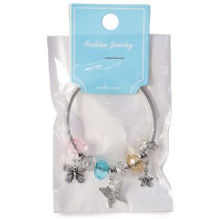 Pulsera De Metal Plateada Espiral Resorte Con Dijes Y Piedras De Colores 6 Cm | ZXQ03100