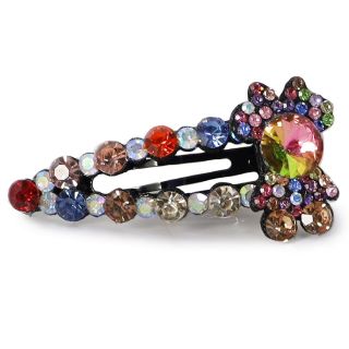 Cuca Para Cabello De Metal En Color Negro Con Piedras Y Figuras De Colores 7 Cm | XQ-07-301