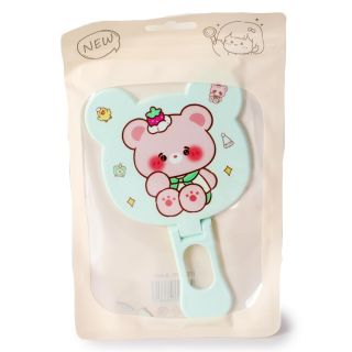 Espejo Mediano En Forma De Carita Oso Estampado De Colores Y Mango Ovalado 16 Cm | KUN-3560