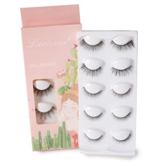 Pestañas Postizas Largas Negras Con Efecto 3D Modelos En Caja Estampada Cactus 21.5 Cm | PN08-25