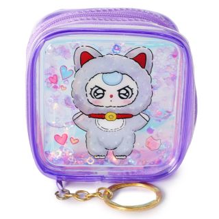 Monedero Mediano Cuadrado De Hule Relleno De Agua y Lentejuela Estampado Muñecos 8 Cm | XQ-12-546