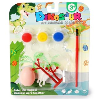 Pinturas Artísticas Chicas Infantiles Con Pincel Y Dinosaurios De Plástico 16.5 Cm | PG-0005-3