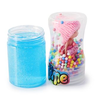 Slime Juguete Grande Con Glitter Varios Colores Bolitas De Unicel Y Muñeca 15.8 Cm | JA-1083
